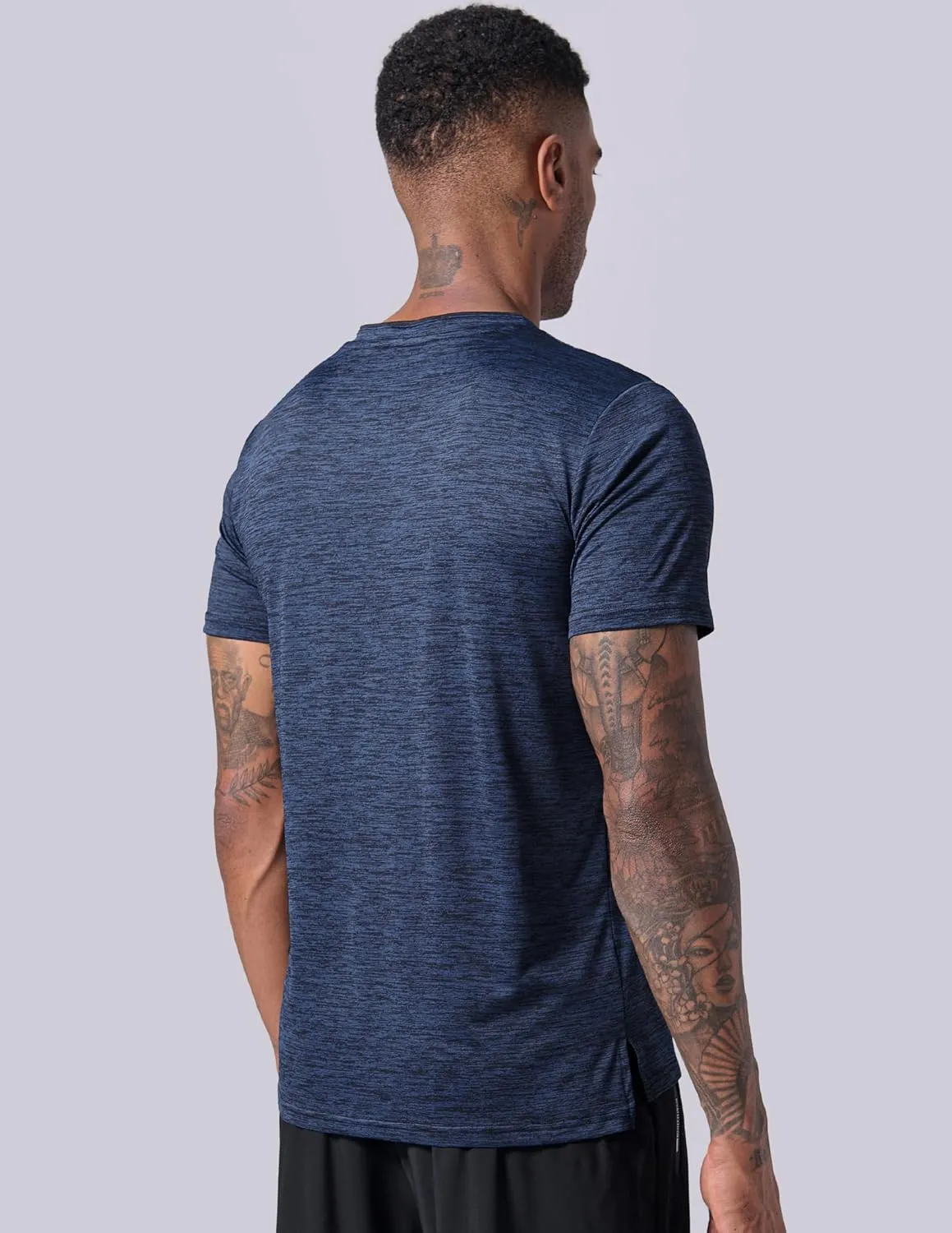 5 Pack Mens V-Neck Dry Fit T-Shirts, Active Athletic Short Sleeve Workout Tops, Performance Gym Tees (Available in Plus Size)