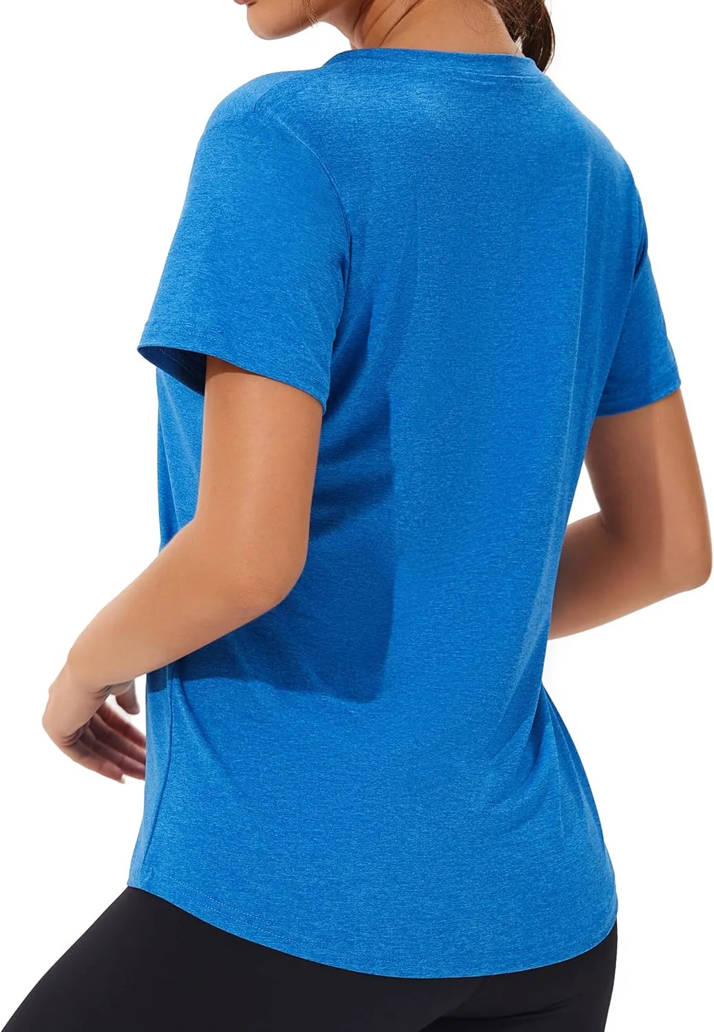 6 Pack Workout Shirts Women V-Neck T Shirts Athletic Short Sleeve UPF 50  UV Sun Protection Quick Dry Gym Running Yoga Tops