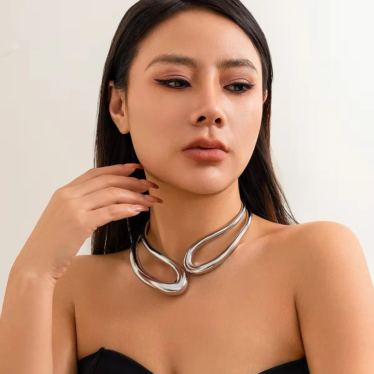 African Tribal Exaggerated Collar Choker Necklace