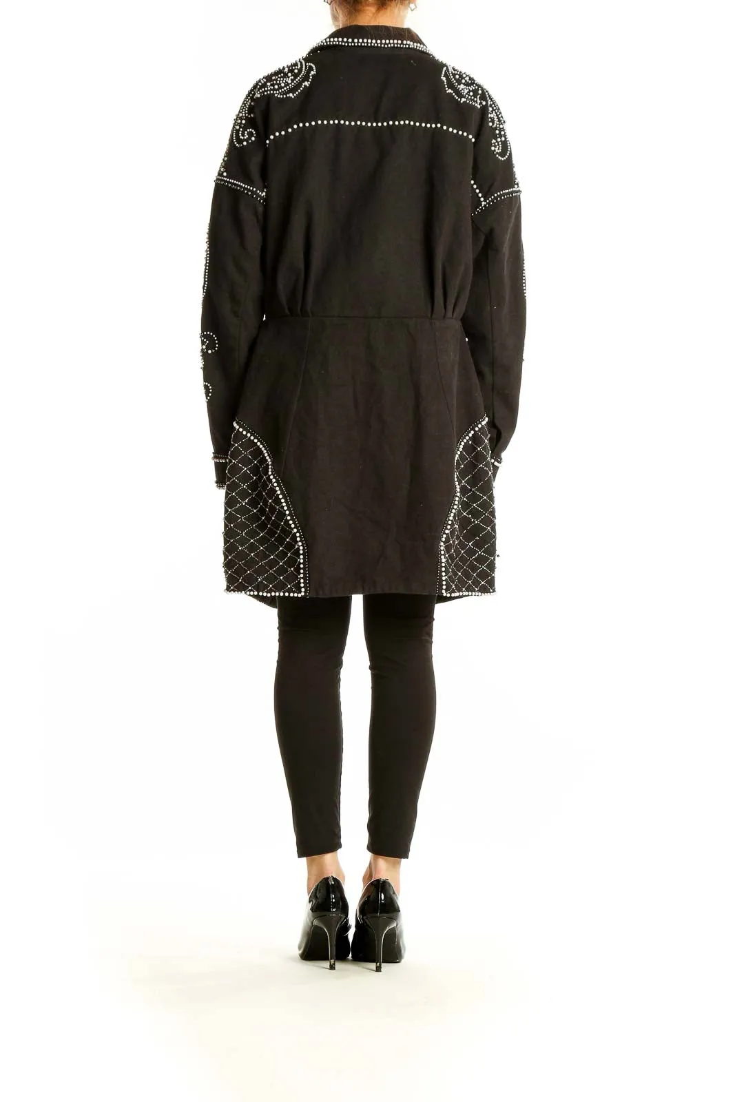 Black Embellished Oversized Jacket