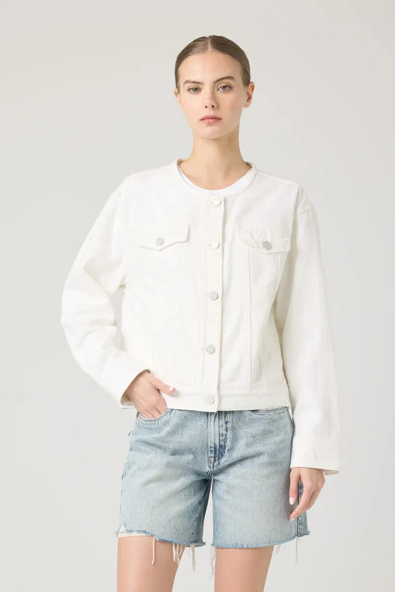 Blank NYC Collarless Denim Jacket
