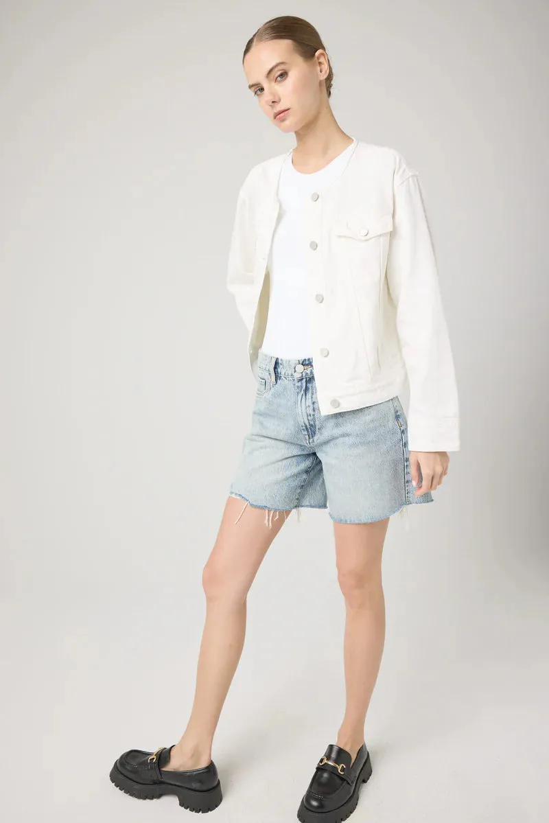 Blank NYC Collarless Denim Jacket