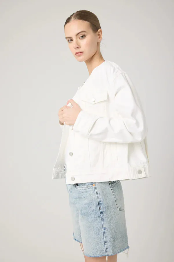 Blank NYC Collarless Denim Jacket