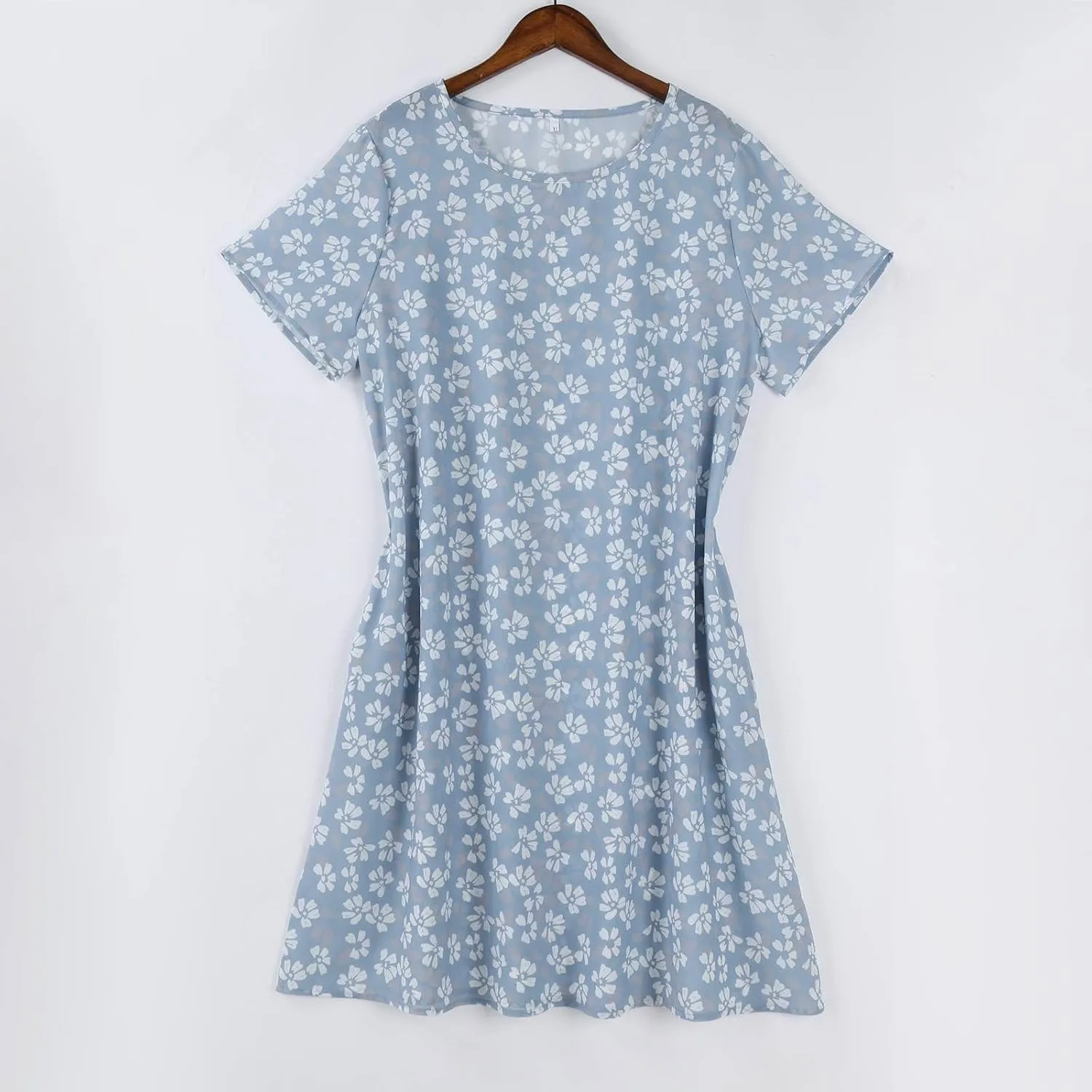 Boho Dresses for Women 2025 Summer Floral Print Short Sleeve Midi Dress Casual Loose A Line Beach Sun Dresses with Pockets