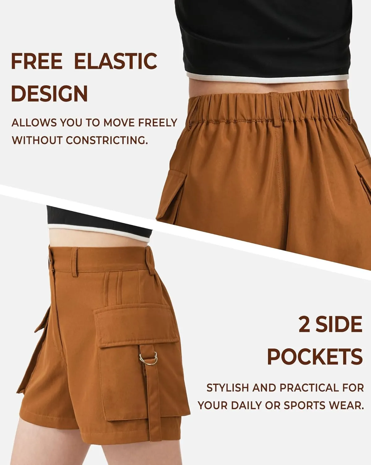 BOOPH Girls Hiking Cargo Shorts Kids Lightweight Pockets Athletic Summer Casual Uniform Shorts for Girls 6-14Y