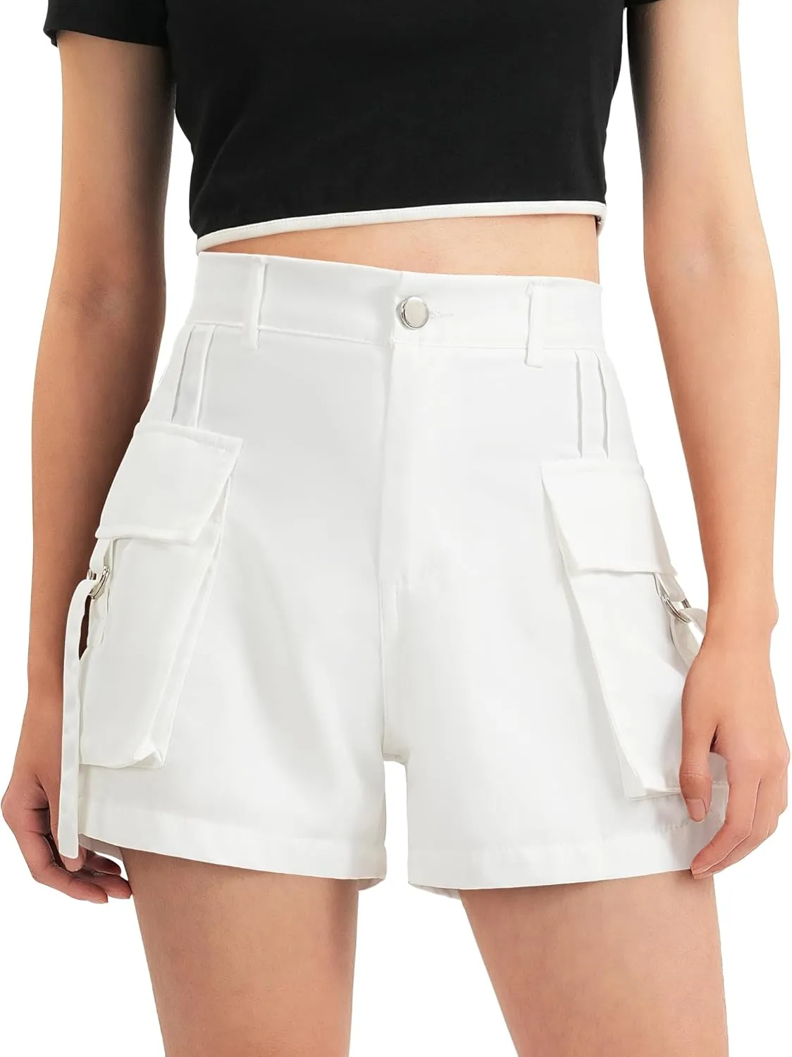 BOOPH Girls Hiking Cargo Shorts Kids Lightweight Pockets Athletic Summer Casual Uniform Shorts for Girls 6-14Y
