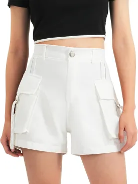 BOOPH Girls Hiking Cargo Shorts Kids Lightweight Pockets Athletic Summer Casual Uniform Shorts for Girls 6-14Y