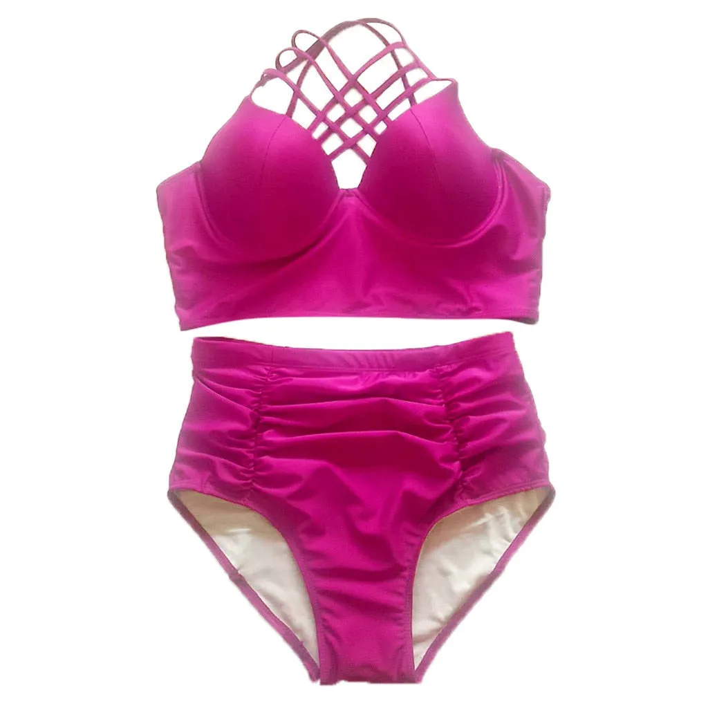 Casual Sexy Women's Solid Color Nylon Brazilian Beachwear Plus Size