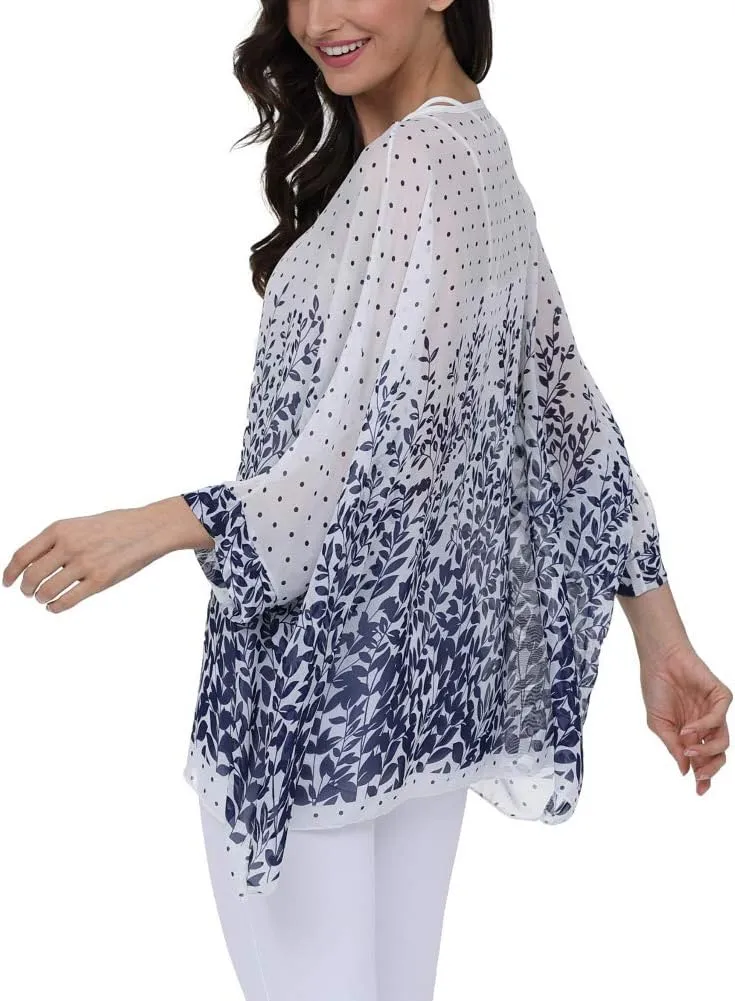 Ckikiou Plus Size Floral Chiffon Tunics Blouses for Women Batwing Summer Boho Shirts Beach Cover ups