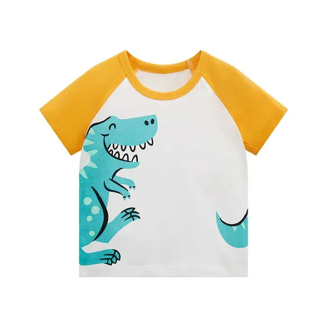 Cotton T-shirt Short Sleeves Summer Clothes with Little Bees Lovely for Baby Girls Kids 2 to 7 year