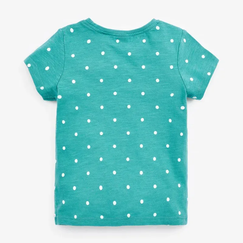 Cotton T-shirt Short Sleeves Summer Clothes with Little Bees Lovely for Baby Girls Kids 2 to 7 year