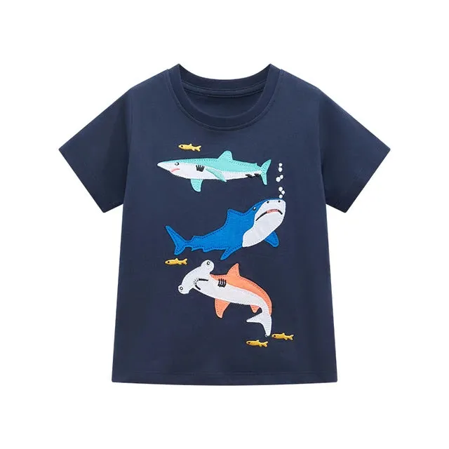Cotton T-shirt Short Sleeves Summer Clothes with Little Bees Lovely for Baby Girls Kids 2 to 7 year