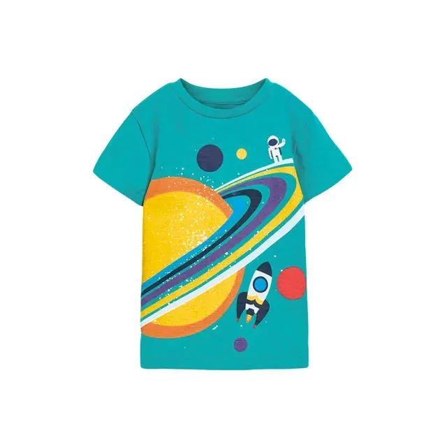 Cotton T-shirt Short Sleeves Summer Clothes with Little Bees Lovely for Baby Girls Kids 2 to 7 year