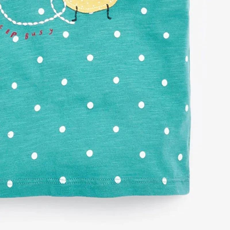 Cotton T-shirt Short Sleeves Summer Clothes with Little Bees Lovely for Baby Girls Kids 2 to 7 year