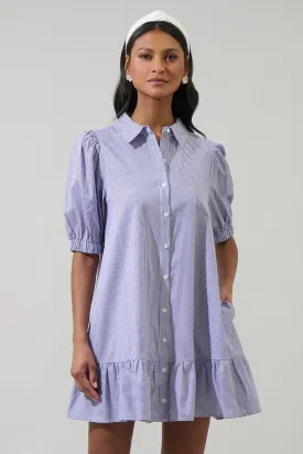 Fannie Striped Levy Button Down Shift Dress