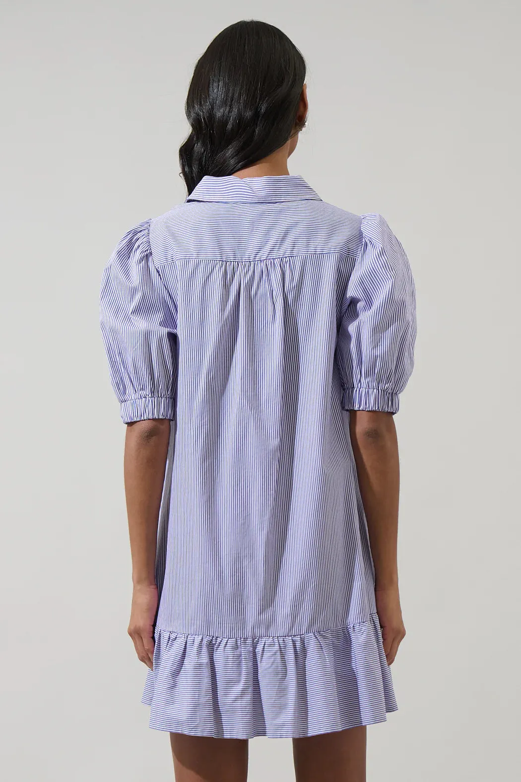 Fannie Striped Levy Button Down Shift Dress