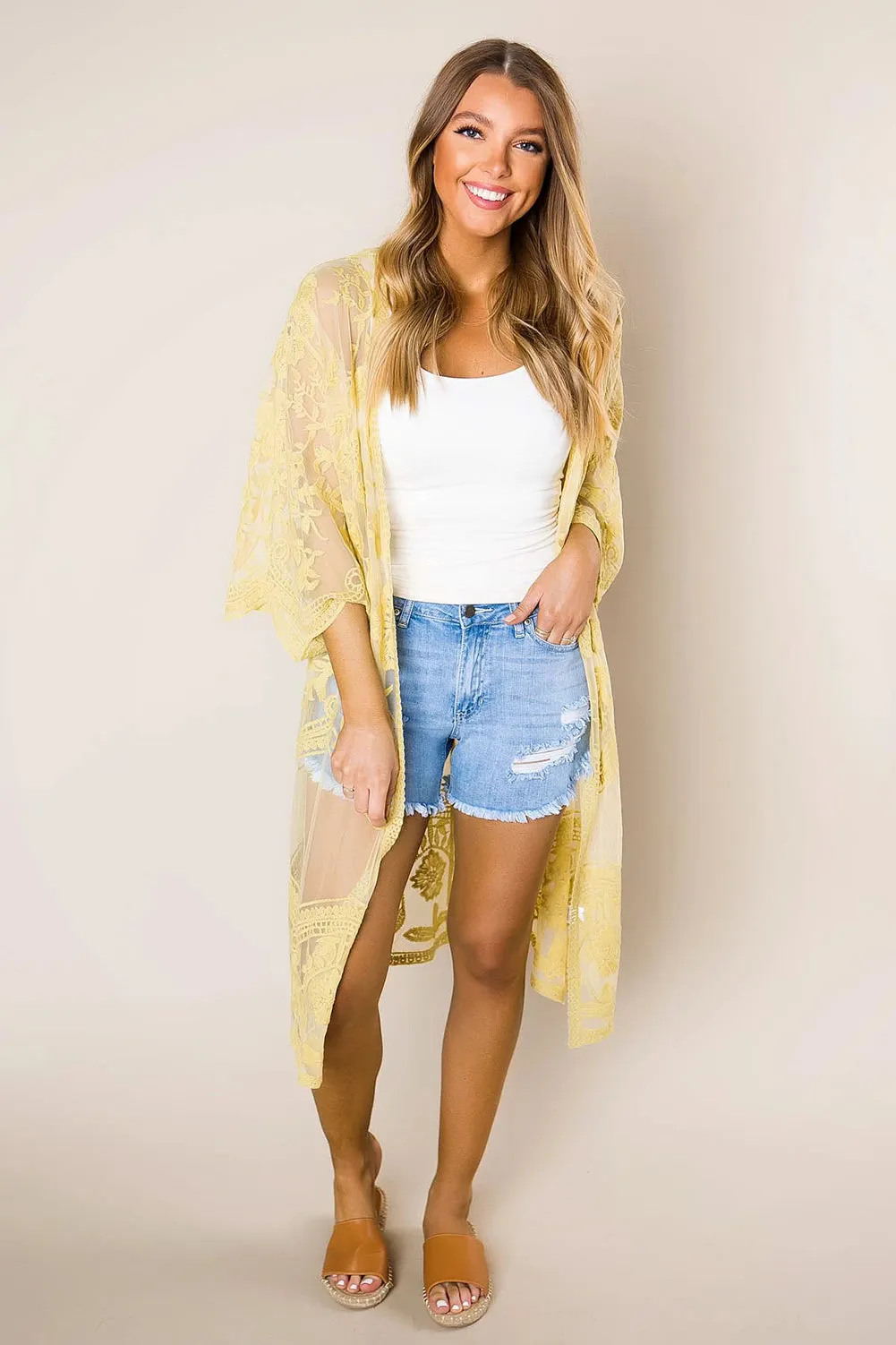Floral Lace Kimono