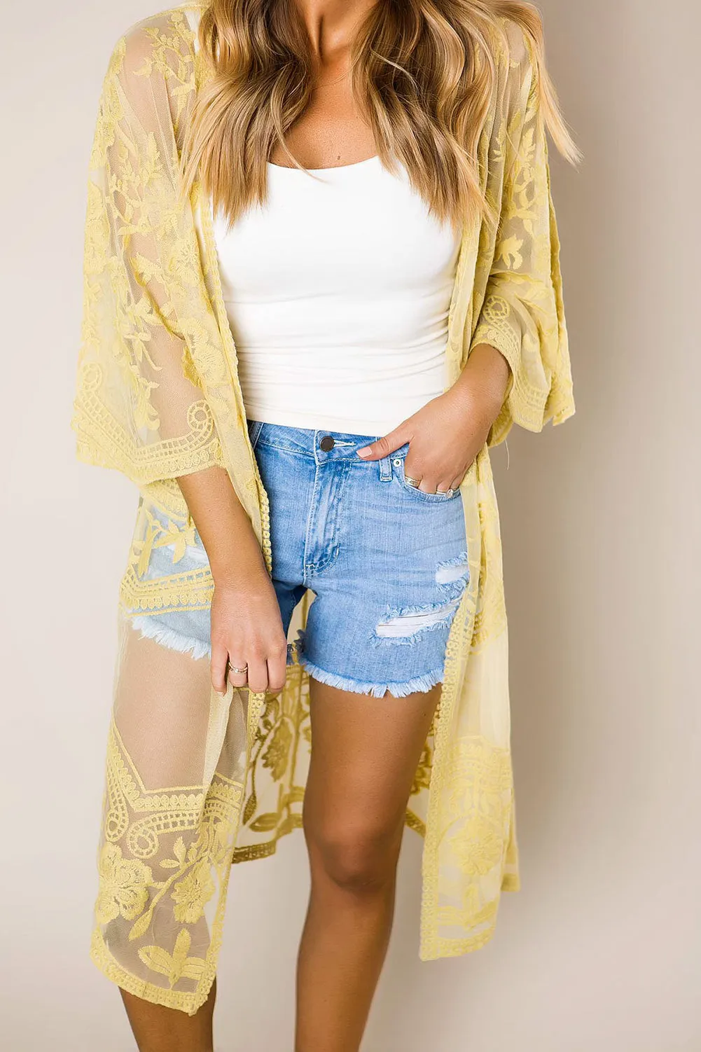Floral Lace Kimono