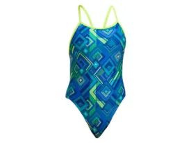 Funkita Single Strap Girls One Piece Swimsuit (Help Me Rhombus)