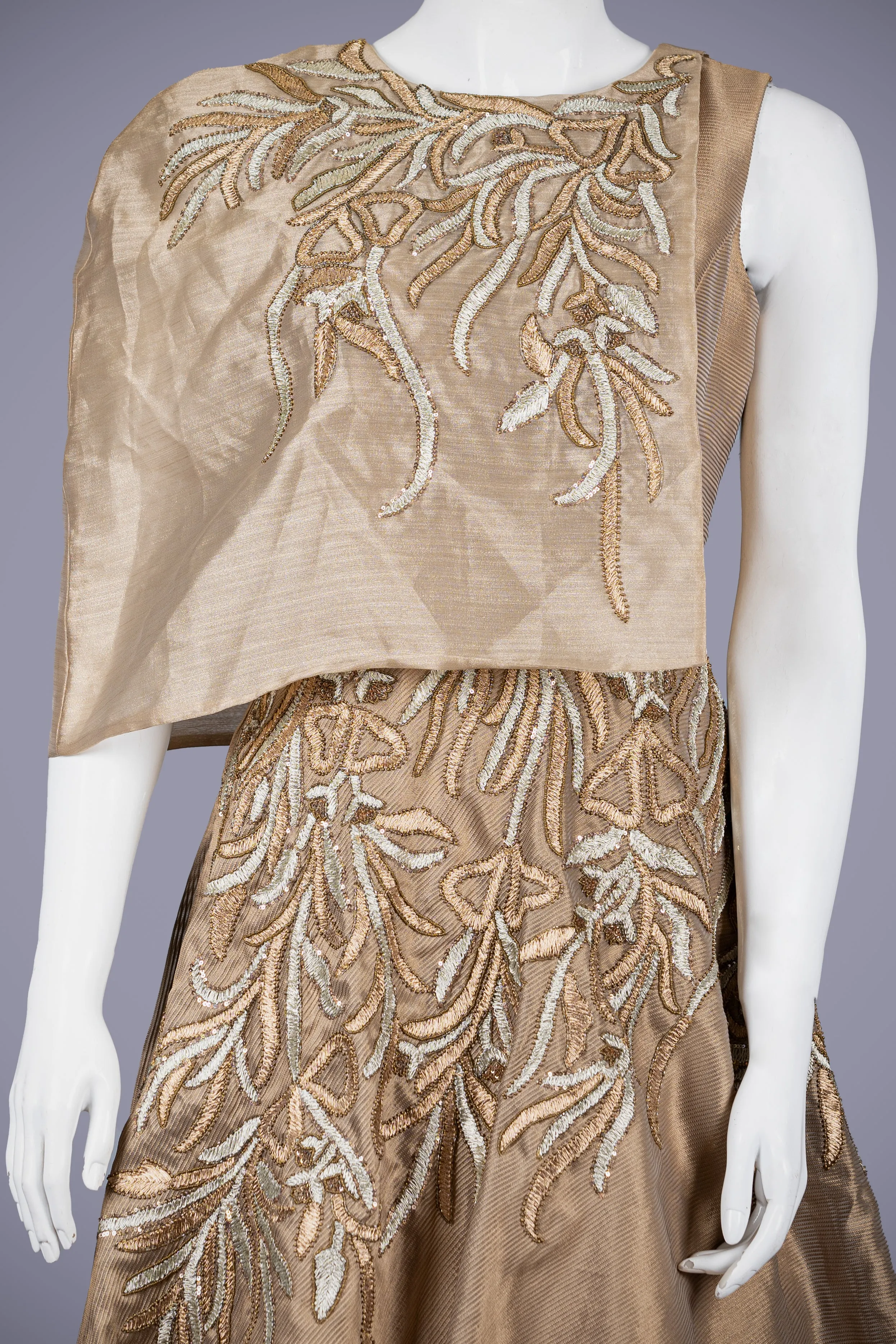 Gold Copper Tissue Gown for Women