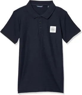 GUESS Boys' Organic Cotton Jacquard Short Sleeve Polo Shirt