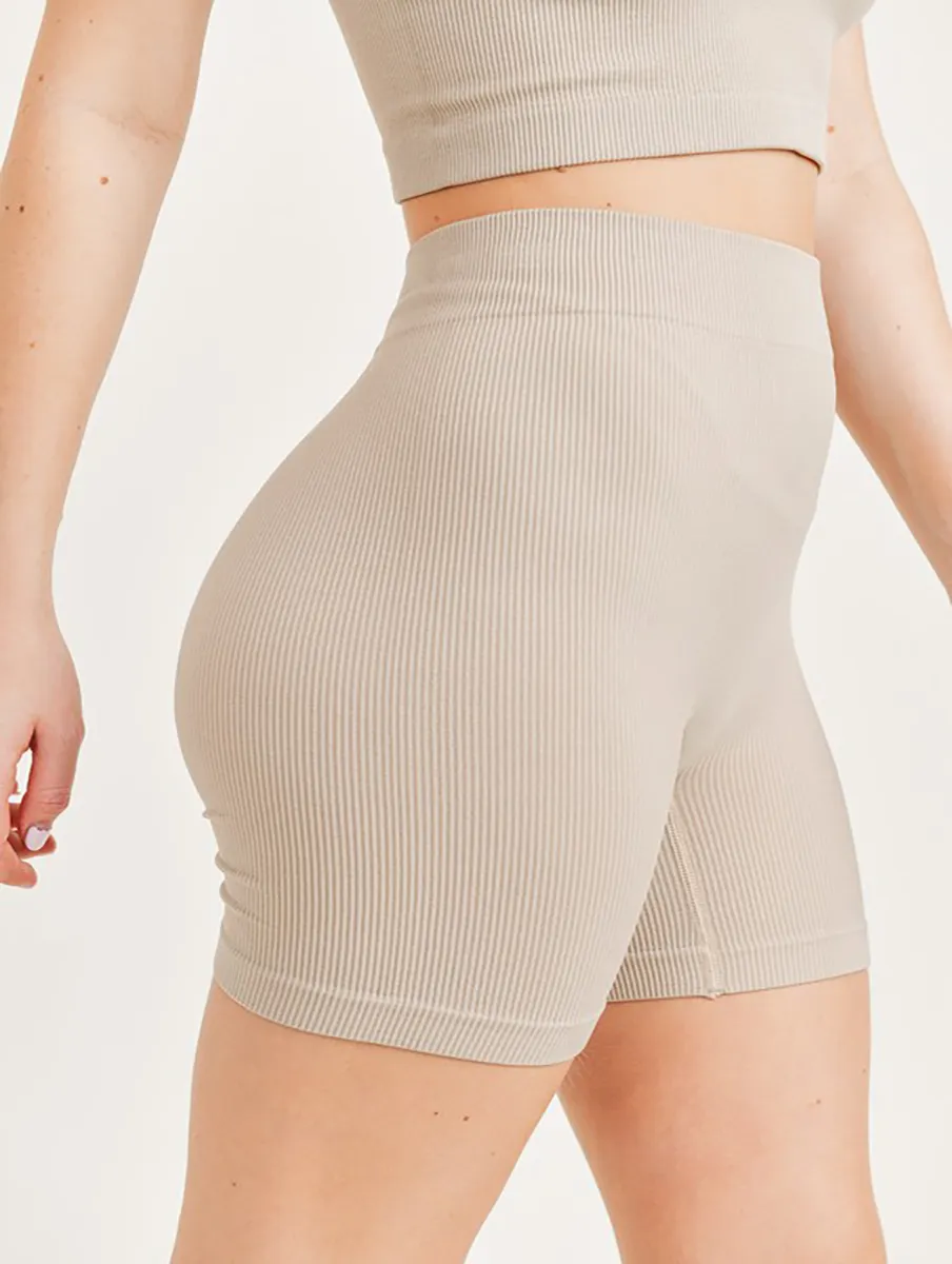 Here For Fun Ribbed Biker Shorts
