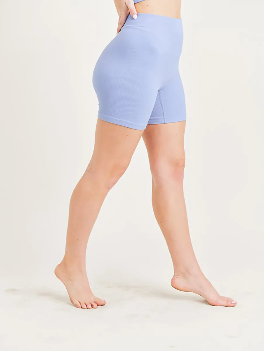 Here For Fun Ribbed Biker Shorts