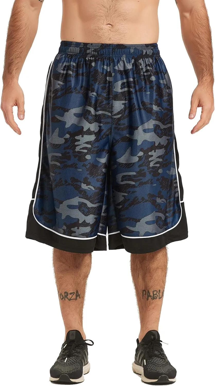 HQUEC Men's 12" Athletic Shorts Long Basketball Workout Shorts Below Knee Loose-Fit with Pockets
