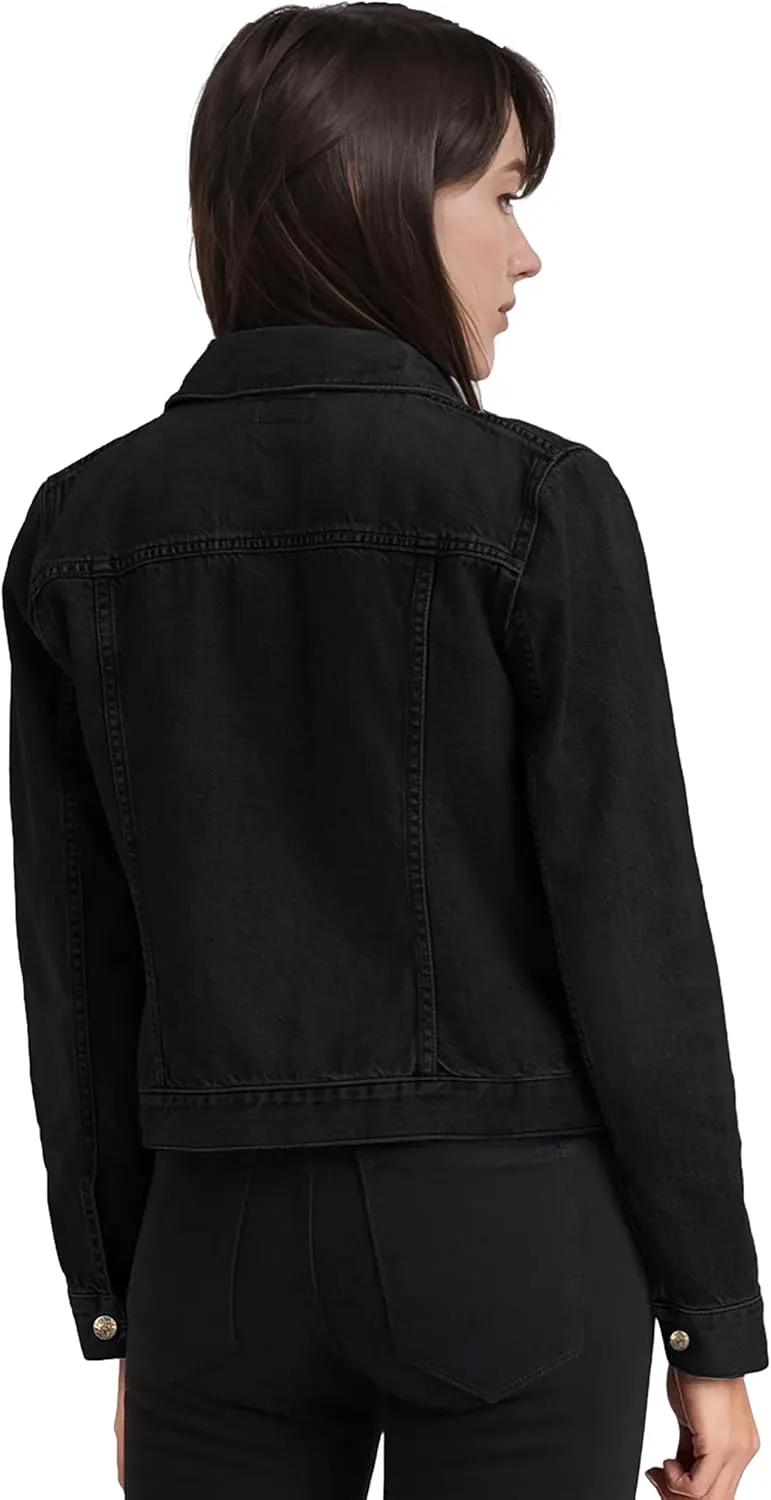 Hybrid & Company Women's Long Sleeve Denim Jackets Basic Button Down Jean Jacket with Pockets