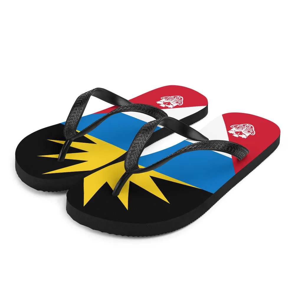 Island Flag - Antigua and Barbuda Flip Flops