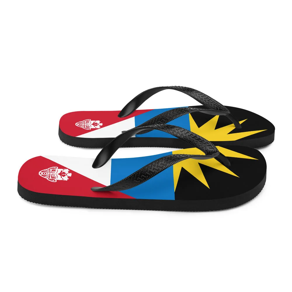 Island Flag - Antigua and Barbuda Flip Flops