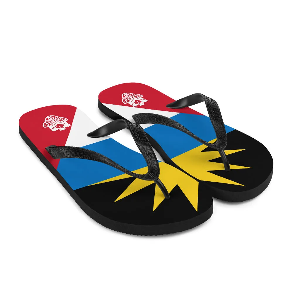 Island Flag - Antigua and Barbuda Flip Flops