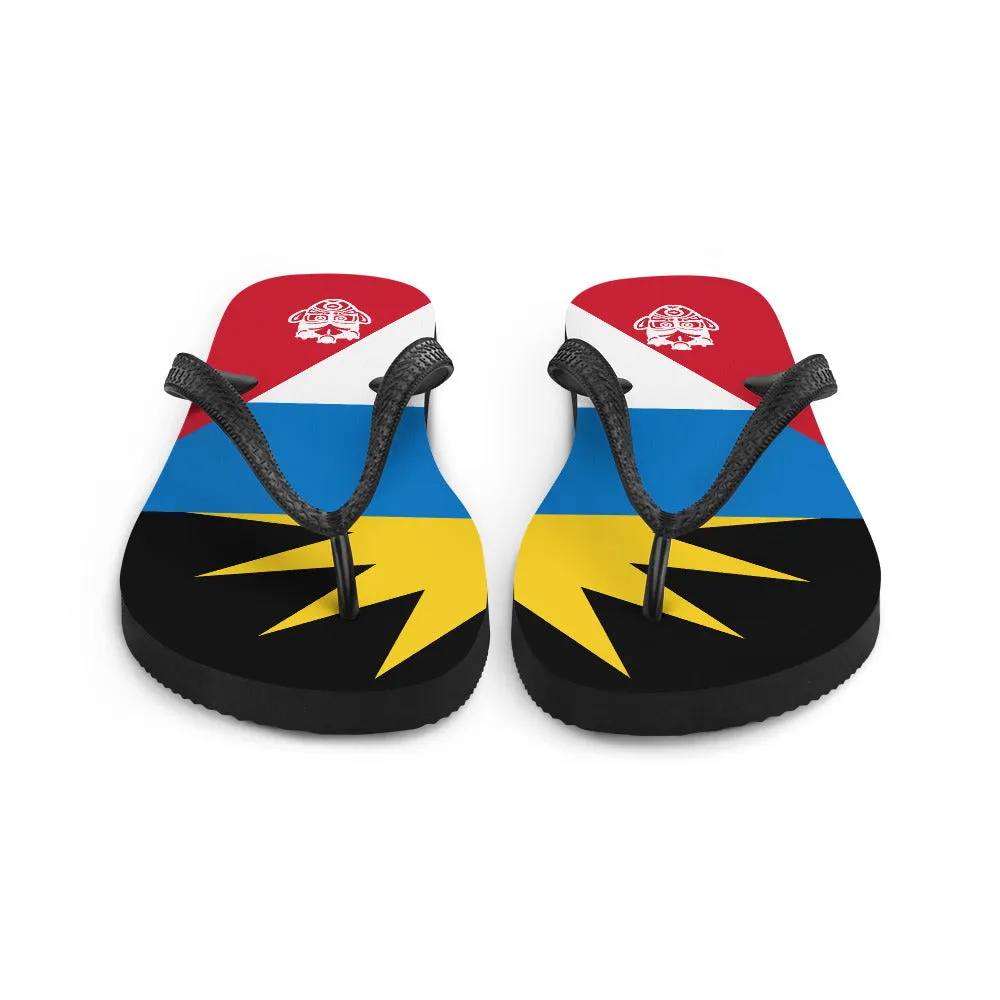Island Flag - Antigua and Barbuda Flip Flops