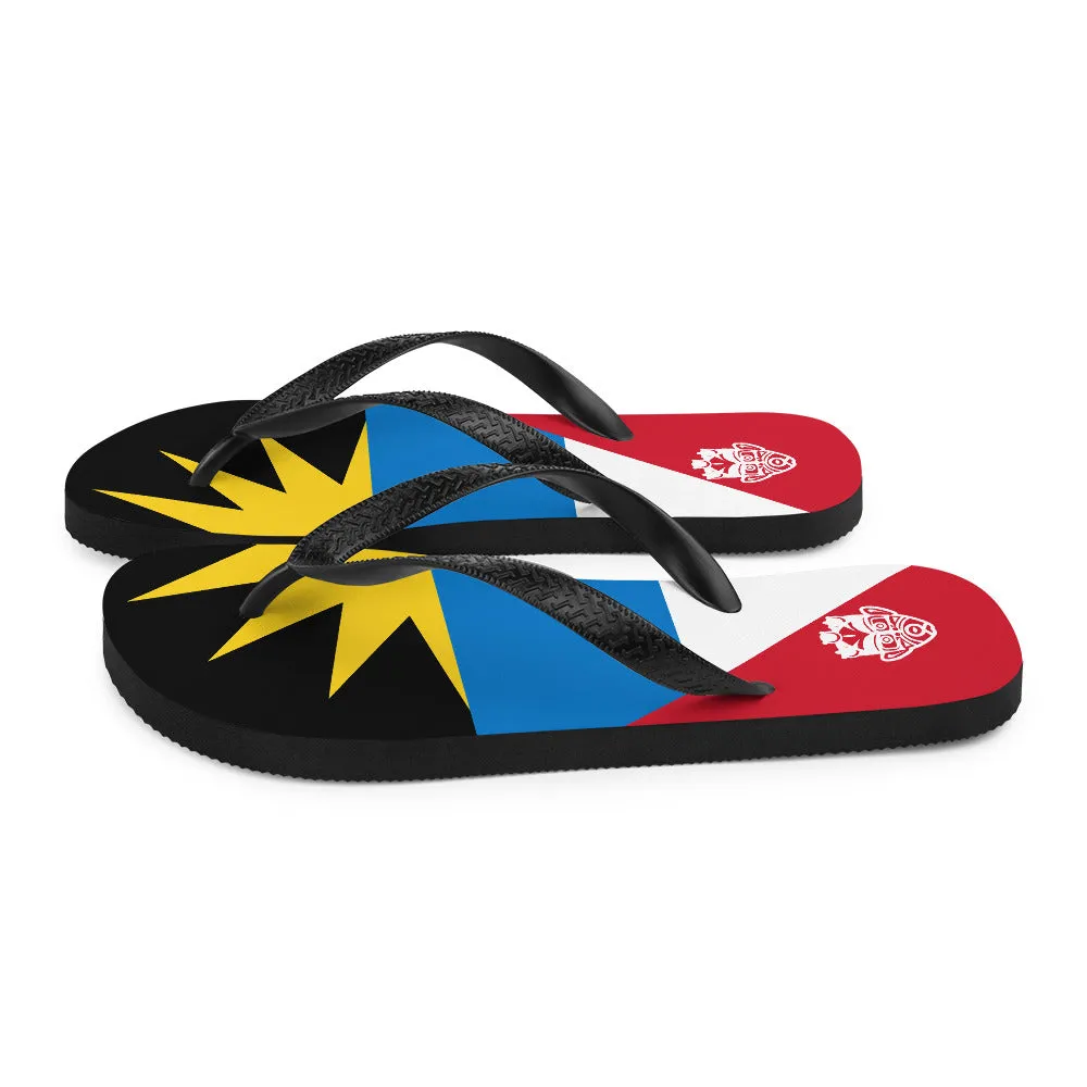 Island Flag - Antigua and Barbuda Flip Flops