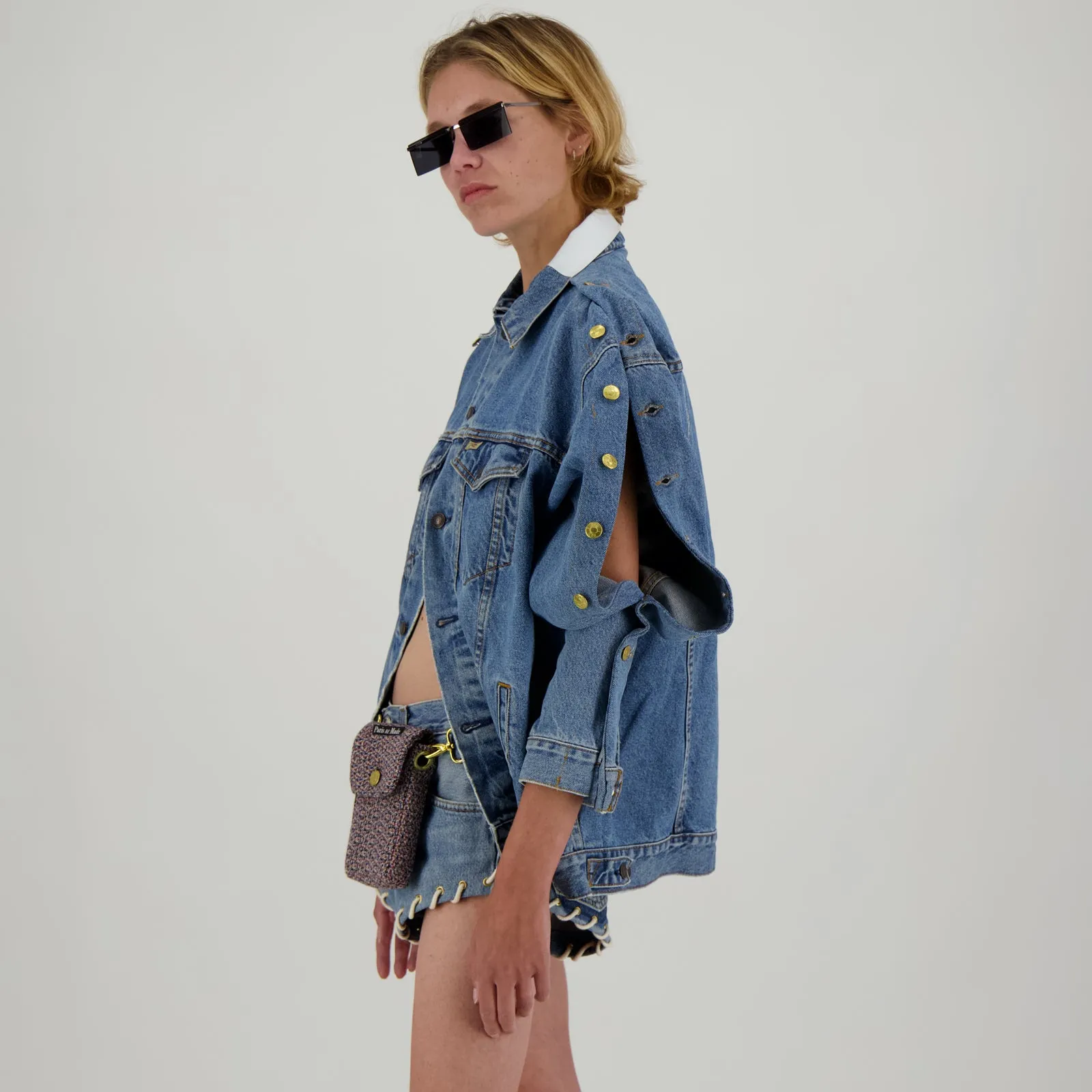 Jeans Mini Short Eyelets
