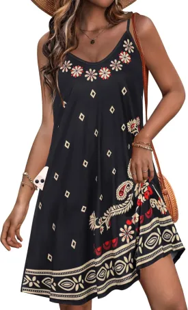 JOELLYUS Womens Spaghetti Strap Dress Summer Dresses Beach Cover Ups Casual Sundresses with Pockets