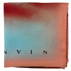 Lanvin Scarf Original Pink Blue Design - Twill Silk Designer Foulard SALE