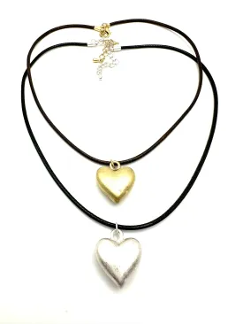 Love & Leather Heart Necklace