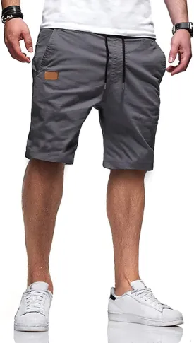 Men's Casual Classic Fit Athletic Workout Golf Cotton Cargo Shorts With 4 Pockets for Summer Beach