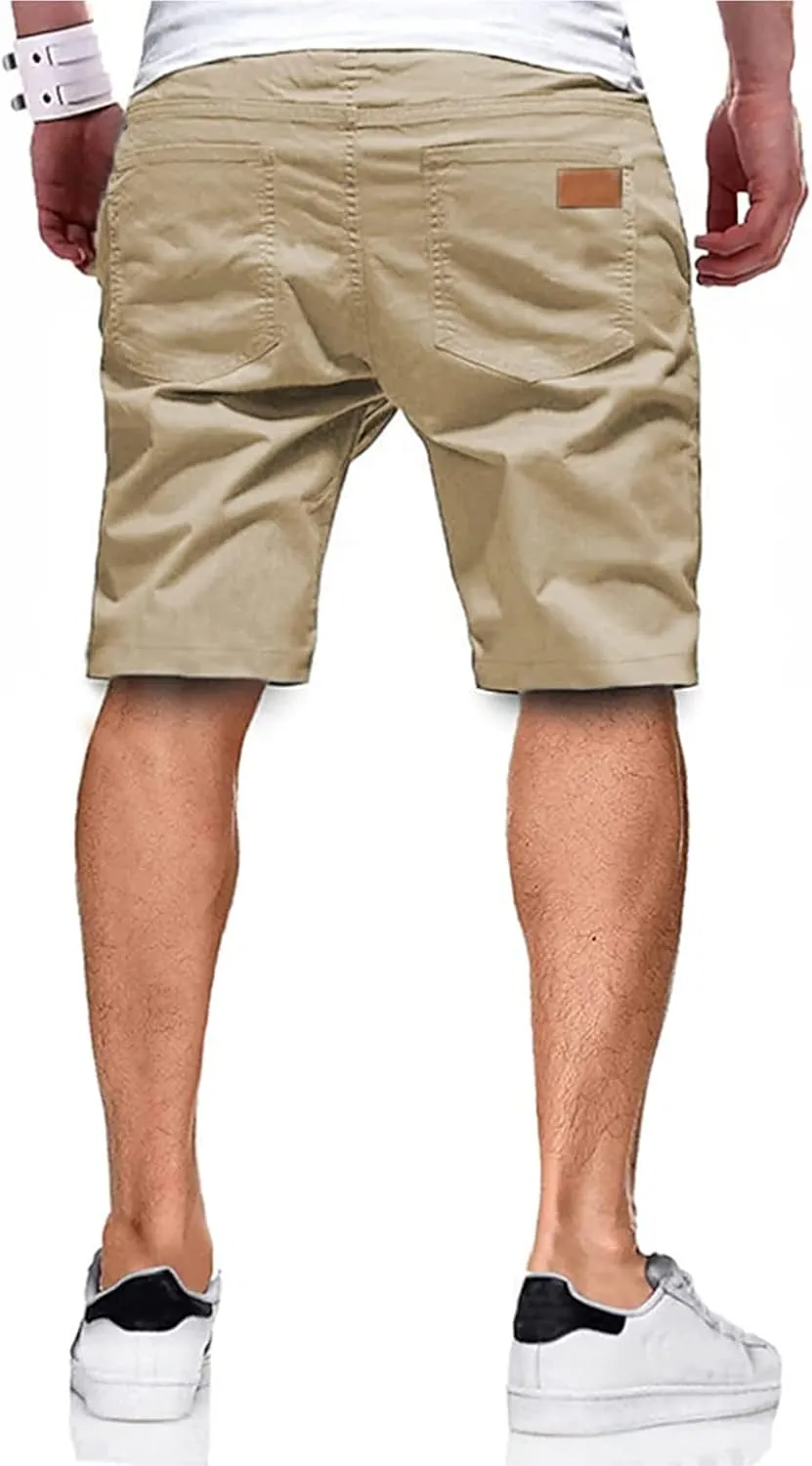 Men's Casual Classic Fit Athletic Workout Golf Cotton Cargo Shorts With 4 Pockets for Summer Beach