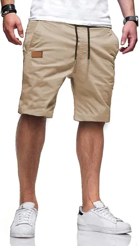 Men's Casual Classic Fit Athletic Workout Golf Cotton Cargo Shorts With 4 Pockets for Summer Beach
