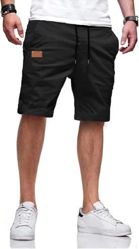 Men's Casual Classic Fit Athletic Workout Golf Cotton Cargo Shorts With 4 Pockets for Summer Beach