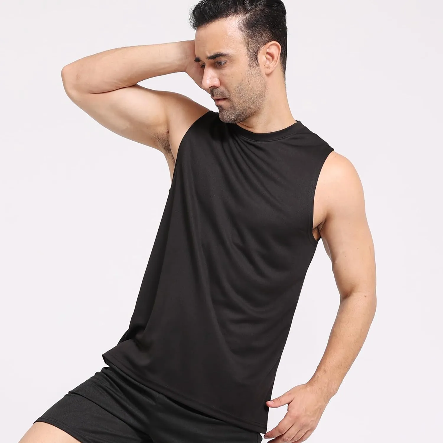 Men's Workout Tank Top 3/4 Pack Quick Dry Fit Muscle Sleeveless Breathable T-Shirt for Gym Bodybuilding