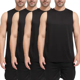 Men's Workout Tank Top 3/4 Pack Quick Dry Fit Muscle Sleeveless Breathable T-Shirt for Gym Bodybuilding