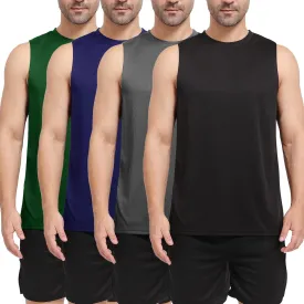 Men's Workout Tank Top 3/4 Pack Quick Dry Fit Muscle Sleeveless Breathable T-Shirt for Gym Bodybuilding
