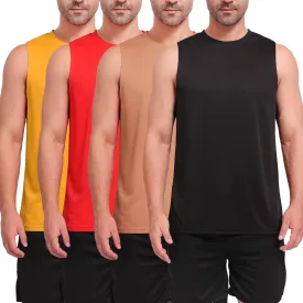 Men's Workout Tank Top 3/4 Pack Quick Dry Fit Muscle Sleeveless Breathable T-Shirt for Gym Bodybuilding