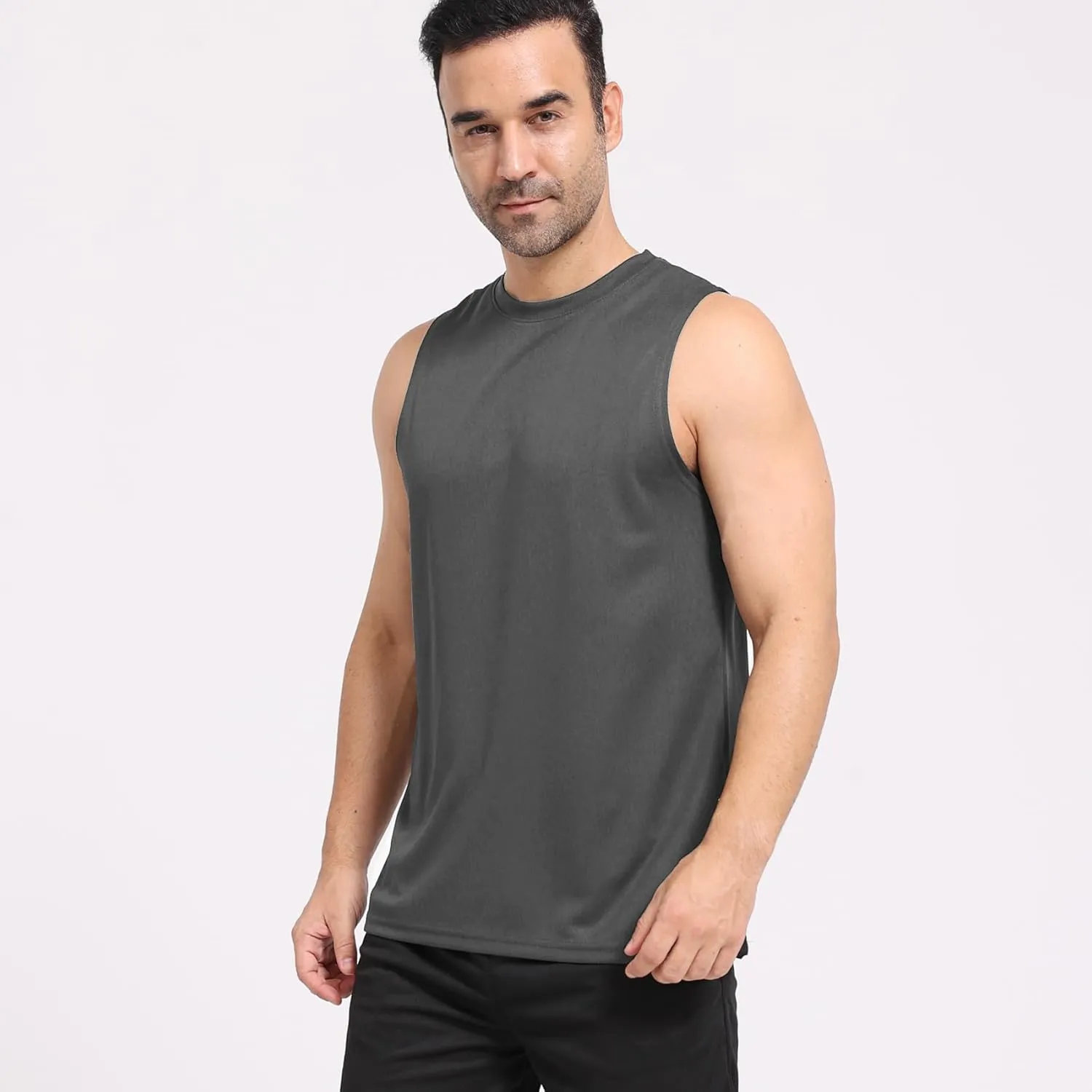 Men's Workout Tank Top 3/4 Pack Quick Dry Fit Muscle Sleeveless Breathable T-Shirt for Gym Bodybuilding