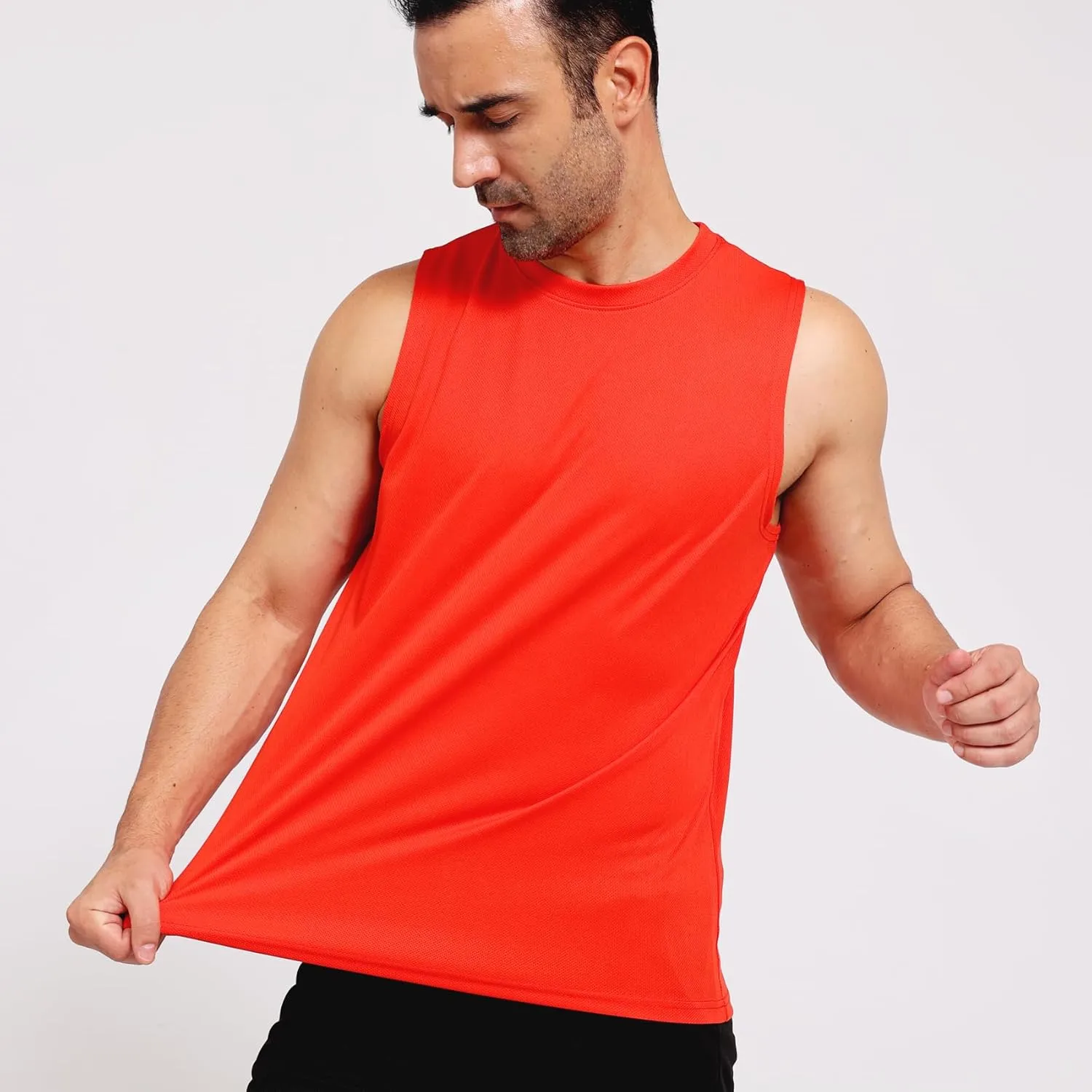 Men's Workout Tank Top 3/4 Pack Quick Dry Fit Muscle Sleeveless Breathable T-Shirt for Gym Bodybuilding