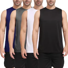 Men's Workout Tank Top 3/4 Pack Quick Dry Fit Muscle Sleeveless Breathable T-Shirt for Gym Bodybuilding
