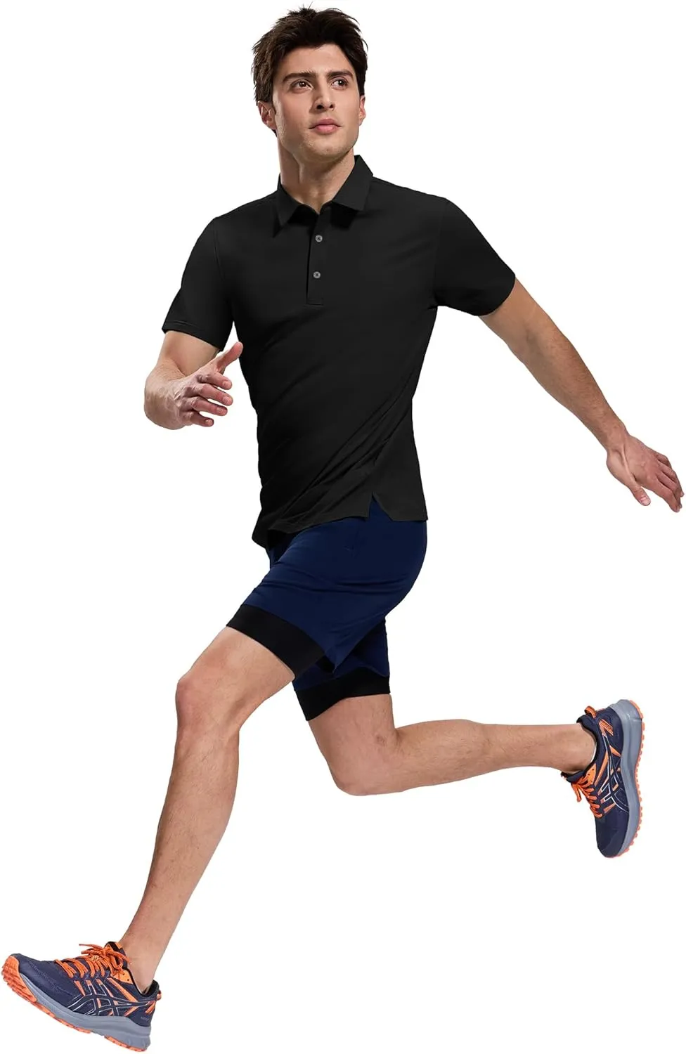 MIER Polo Shirts for Men Short Sleeve Dry Fit Performance Golf Tennis Active Collared Shirts, UPF 50  Sun Protection
